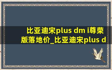 比亚迪宋plus dm i尊荣版落地价_比亚迪宋plus dm i尊荣版落地